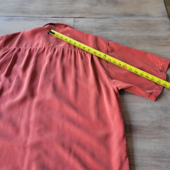 Tommy Bahama Mens Silk Hawaiian Shirt Pink Floral Camp Button Up Sz XL - Picture 7 of 8